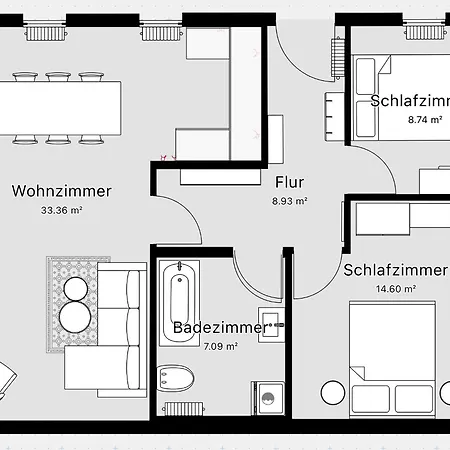 Lejlighed - Zum Alten Fritz - Suhl, 2 Schlafzimmer, 2 Terrassen Suhl